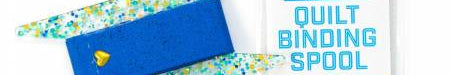 Binding Spool Blue Teal & Gold Glitter - Happy Little Quilt Shop