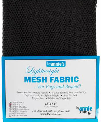 Mesh Lite Weight Black 18in x 54in - Happy Little Quilt Shop