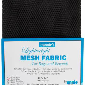 Mesh Lite Weight Black 18in x 54in - Happy Little Quilt Shop