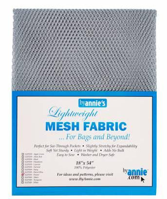 Lightweight Mesh Fabric Pewter 18x54in - Happy Little Quilt Shop
