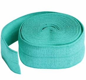 Fold-over Elastic 3/4in x 2yd Turquoise - Happy Little Quilt Shop