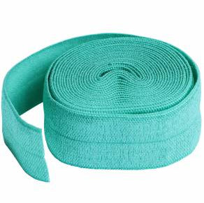 Fold-over Elastic 3/4in x 2yd Turquoise - Happy Little Quilt Shop
