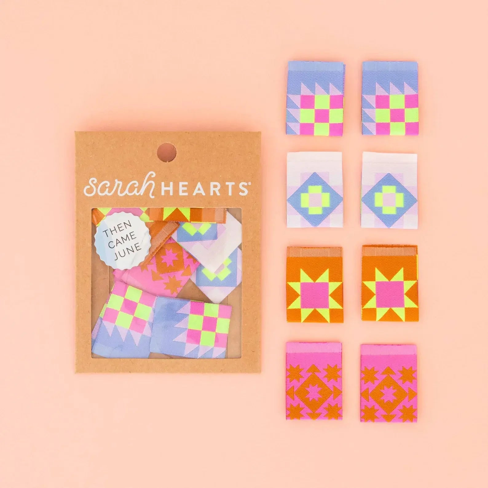 Sarah Hearts Quilt Labels - Then Came June Version - Happy Little Quilt Shop