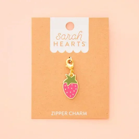 Sarah Hearts - Strawberry Zipper Charm - Happy Little Quilt Shop