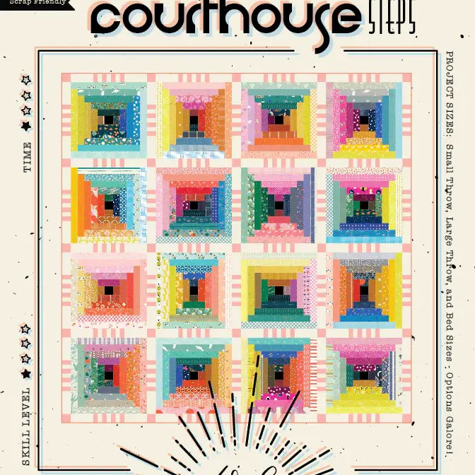 Scrappy Courthouse Steps Quilt Pattern by Taralee Quiltery - Happy Little Quilt Shop