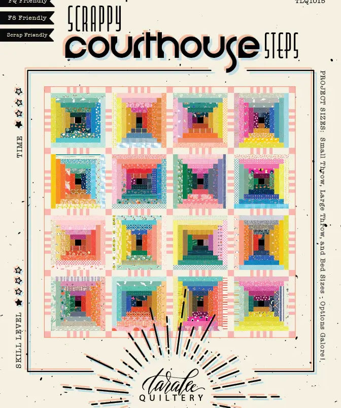 Scrappy Courthouse Steps Quilt Pattern by Taralee Quiltery - Happy Little Quilt Shop