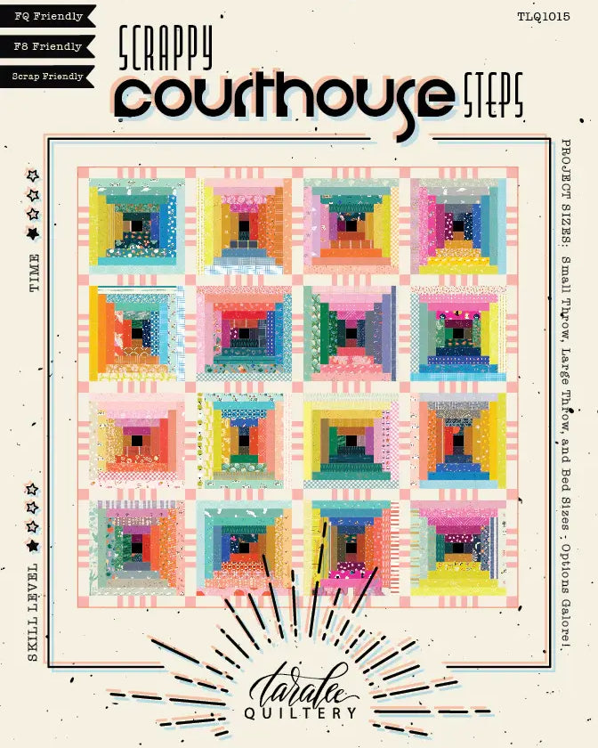 Scrappy Courthouse Steps Quilt Pattern by Taralee Quiltery - Happy Little Quilt Shop