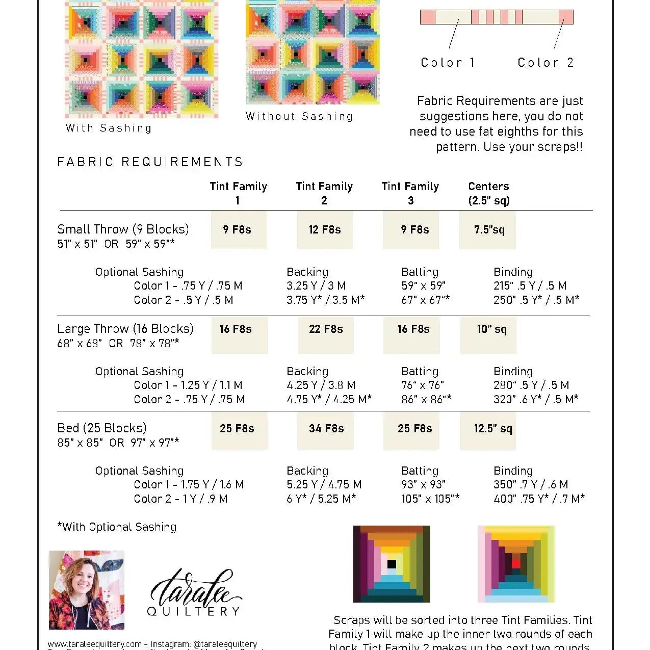 Scrappy Courthouse Steps Quilt Pattern by Taralee Quiltery - Happy Little Quilt Shop
