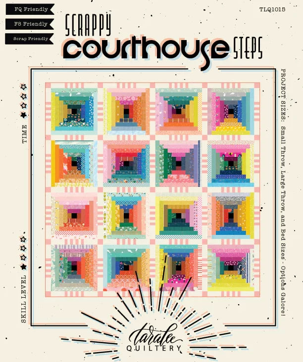 Scrappy Courthouse Steps Quilt Pattern by Taralee Quiltery - Happy Little Quilt Shop