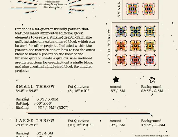 Simone Quilt Pattern TLQ 1017 by Taralee Quiltery - Happy Little Quilt Shop