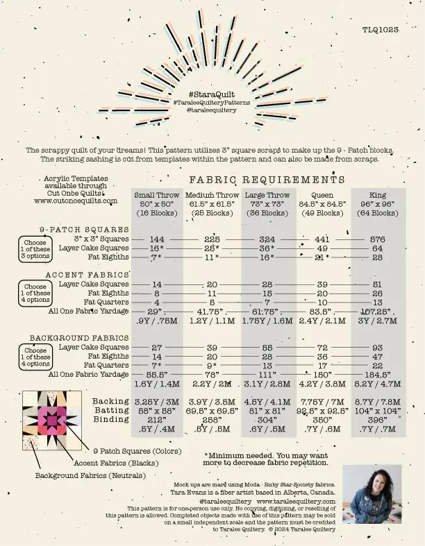 Stara Quilt Pattern by Taralee Quiltery - Happy Little Quilt Shop