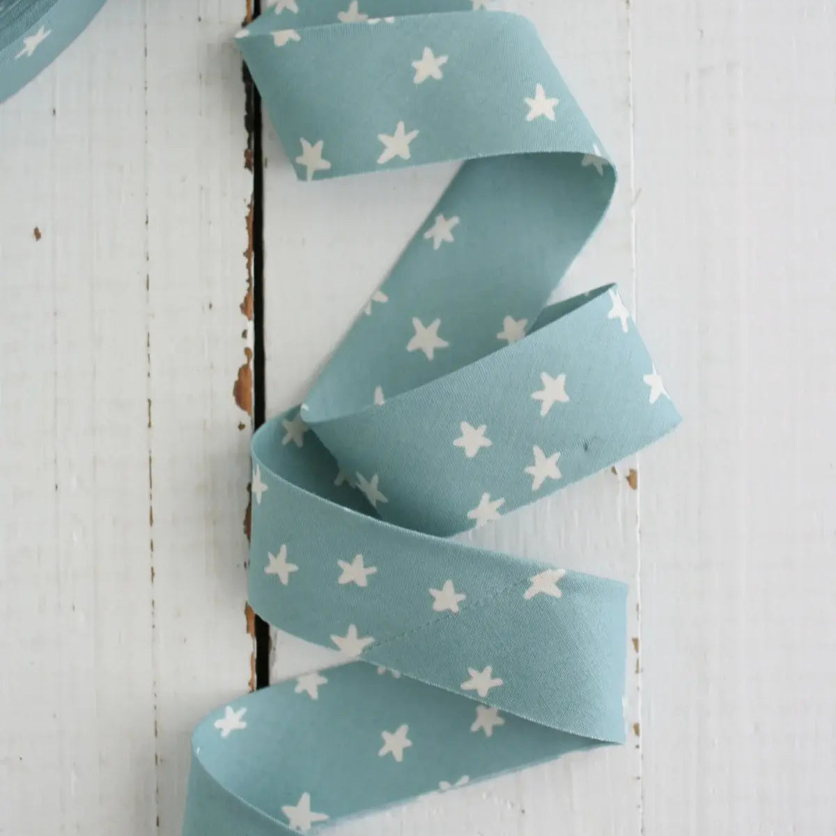 Starry Soft Blue Bessie Pearl Bias Binding 2.5" - Happy Little Quilt Shop