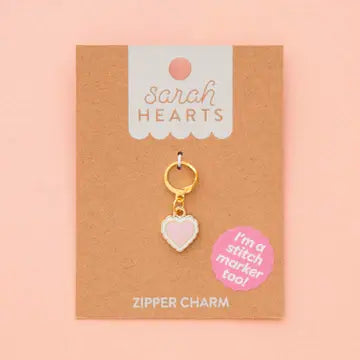 Sweet Heart Stitch Marker - Bag Charm (Pink) - Happy Little Quilt Shop