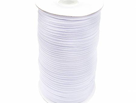 White Flat Elastic 1/4in x 200yds - Happy Little Quilt Shop