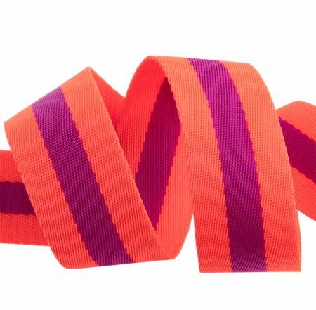 Tula Pink Webbing 2yd x 1.5in - Watermelon and Plum - Happy Little Quilt Shop