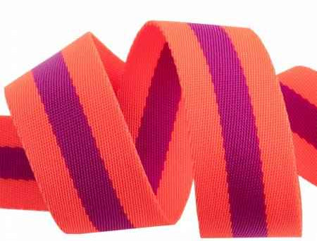 Tula Pink Webbing 2yd x 1.5in - Watermelon and Plum