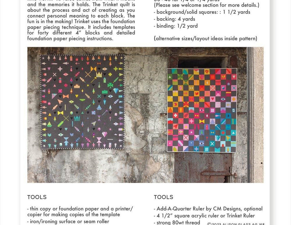 Trinket Quilt Pattern Second Edition by Alison Glass - Happy Little Quilt Shop