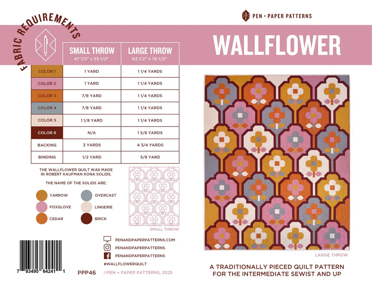 Wallflower Quilt Pattern by Pen and Paper Patterns - Happy Little Quilt Shop