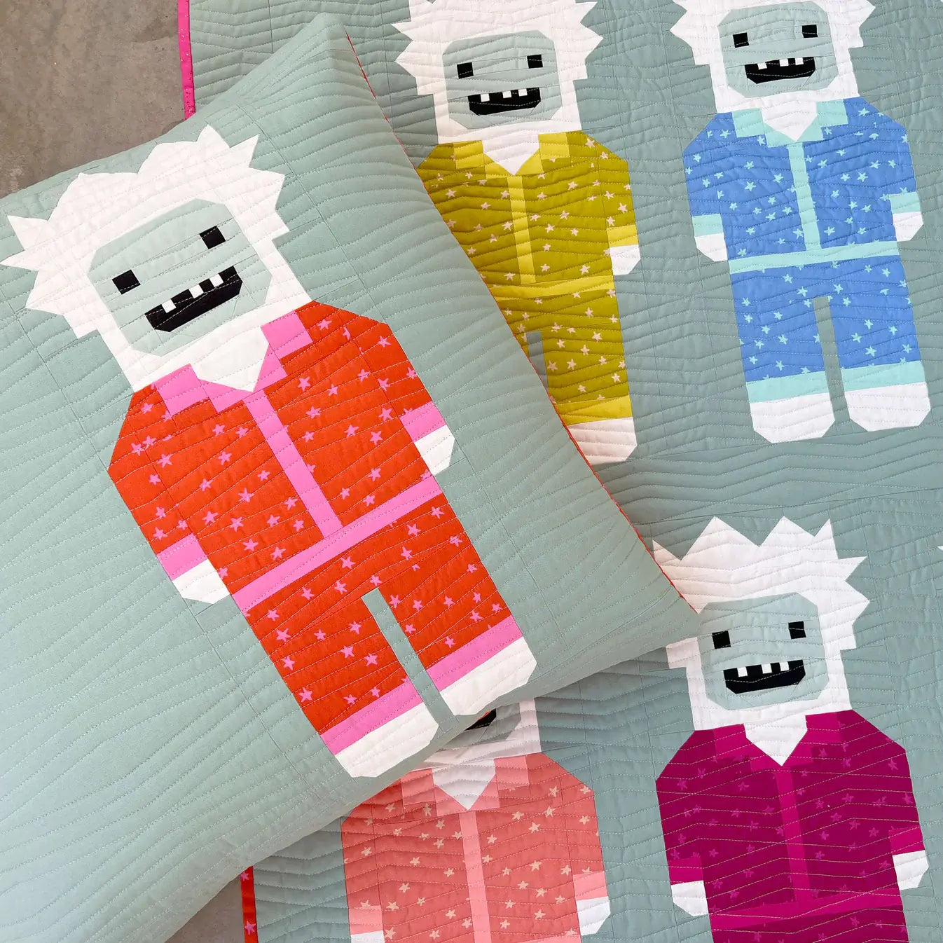 Yetis in Pajamas Quilt Pattern by Elizabeth Hartman - Happy Little Quilt Shop