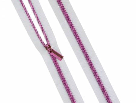 White #5 Nylon Tula Pink Coil Zipper 3yds and 9 Pulls - Happy Little Quilt Shop