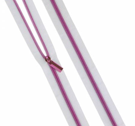 White #5 Nylon Tula Pink Coil Zipper 3yds and 9 Pulls - Happy Little Quilt Shop