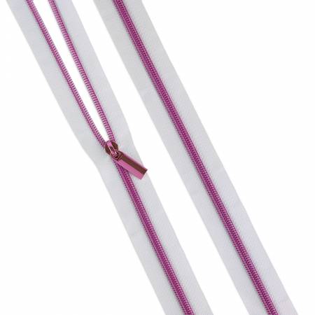 White #5 Nylon Tula Pink Coil Zipper 3yds and 9 Pulls - Happy Little Quilt Shop