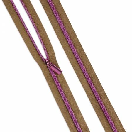 Natural #5 Nylon Tula Pink Coil Zipper 3yds and 9 Pulls - Happy Little Quilt Shop