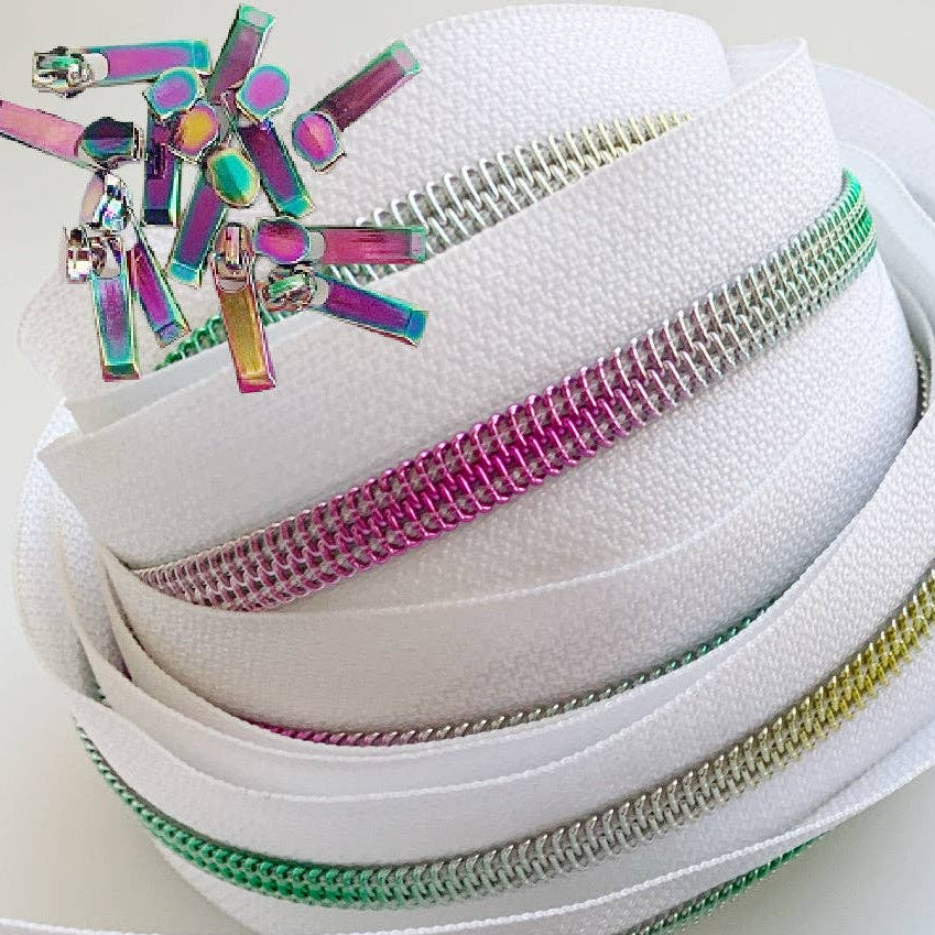 Zipper White & Rainbow: Easy Grip - Happy Little Quilt Shop