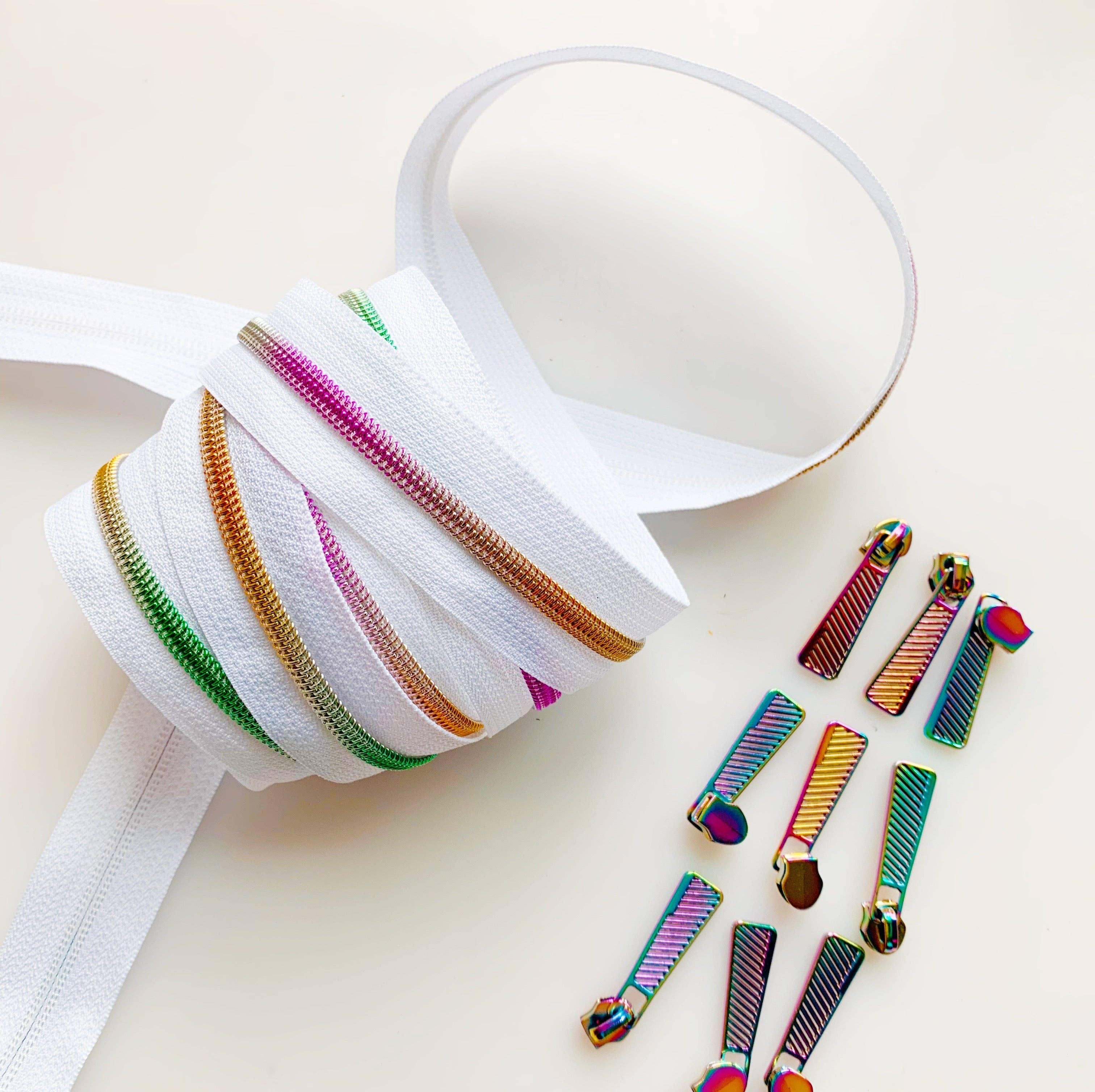 Zipper White & Rainbow: Easy Grip - Happy Little Quilt Shop