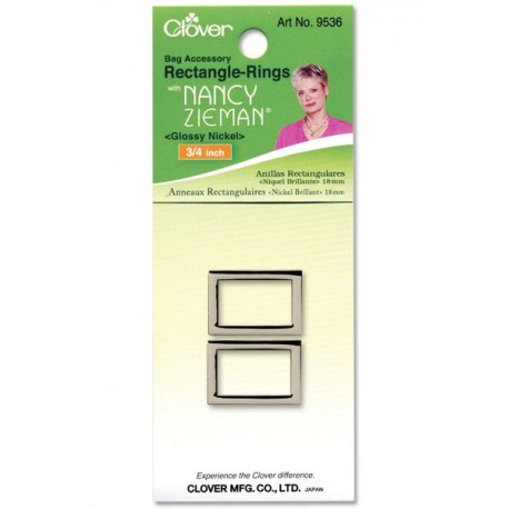 Rectangle Rings 3/4 18mm Glossy Nickel - Happy Little Quilt Shop