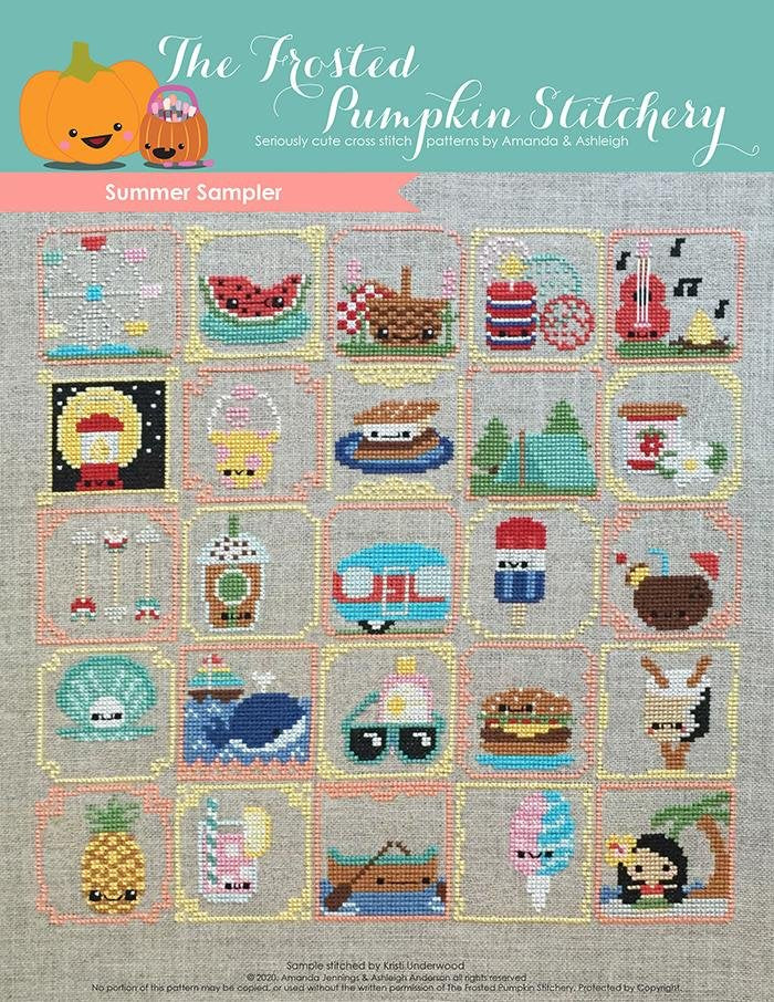 Summer Sampler Cross Stitch - Happy Little Quilt Shop