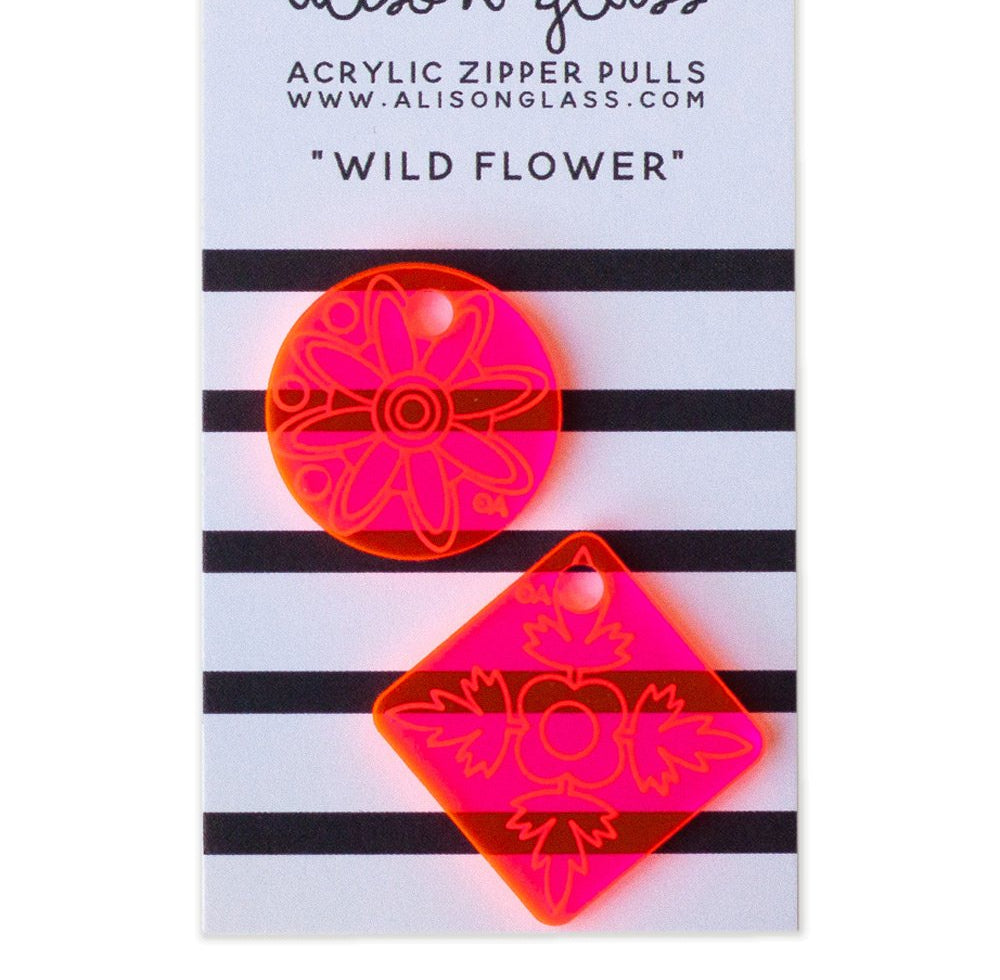 Wild Flower Zipper Pulls - Happy Little Quilt Shop