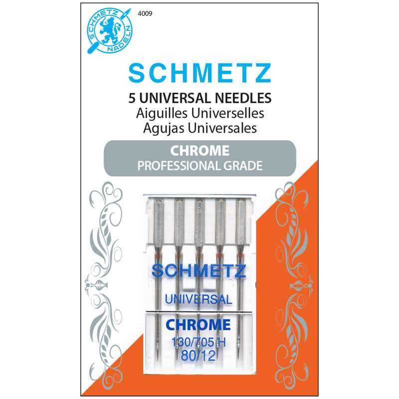 Schmetz Chrome Universal Needle 80/12 5 Pack - Happy Little Quilt Shop
