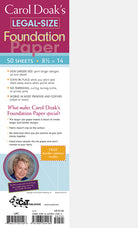 Carol Doak's LegalSize Foundation Paper - Happy Little Quilt Shop