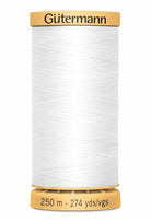 Gutterman Natural Cotton Thread 250m/273yds White - Happy Little Quilt Shop