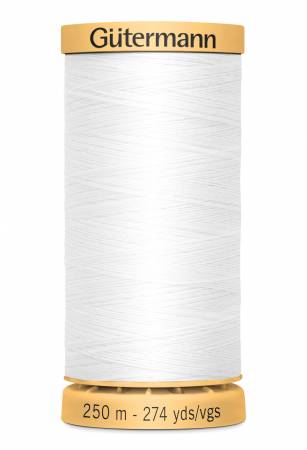 Gutterman Natural Cotton Thread 250m/273yds White - Happy Little Quilt Shop