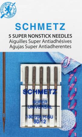 Schmetz Super Nonstick Needle 5ct, Size 80/12 - Happy Little Quilt Shop