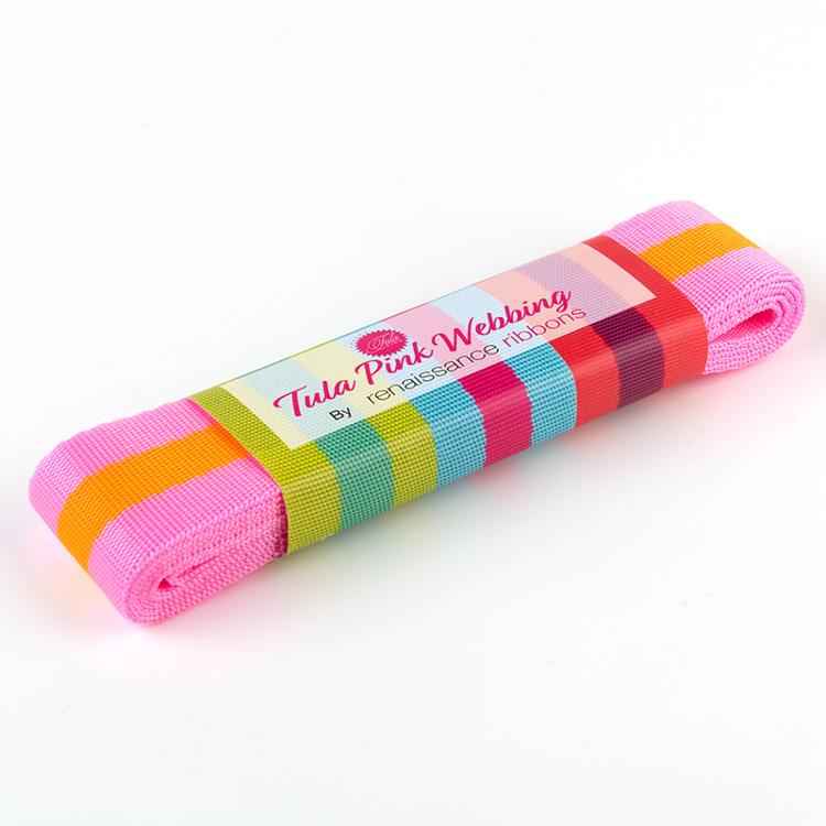 Tula Pink Web 1.5x2yd Pink/Orng TK9038 02 2YD Renaissance webbing