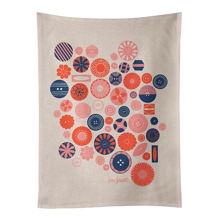 Buttons Tea Towel RS 7032 Ruby Star - Happy Little Quilt Shop