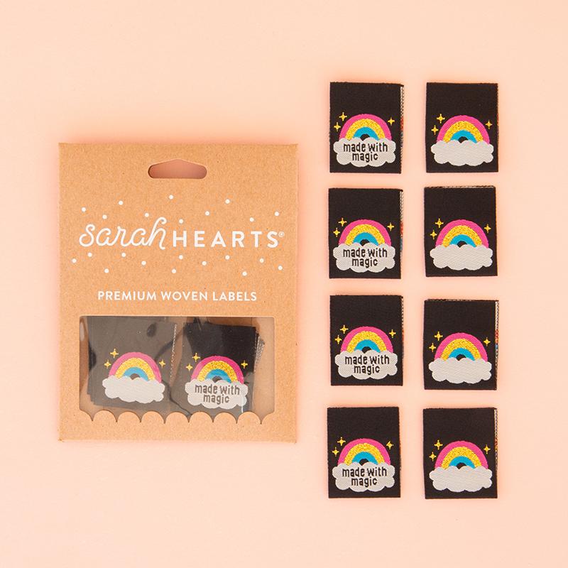 Sew in Labels Made With Magic LC198 Sarah Hearts - Happy Little Quilt Shop