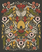 Bee Garden Metallic Black 48418 21M Moda fabric - Happy Little Quilt Shop