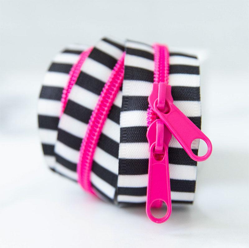 Black & White 30" Zipper Pink SSCZ01 Stitch Supply#1 - Happy Little Quilt Shop