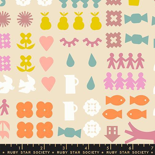 Paper Cuts 2 Parchment RS1107 11 Ruby Star#1 - Happy Little Quilt Shop