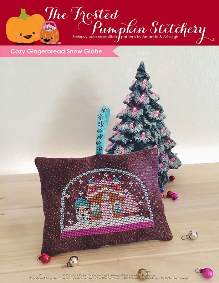 Cozy Gingerbread Snow Globe Cross Stitch - Happy Little Quilt Shop