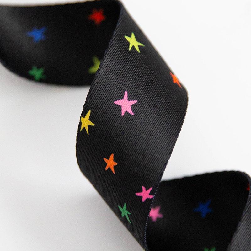 Webbing Starry Vivid Black 1.5" SSCWEB 31 Stitch Supply - Happy Little Quilt Shop