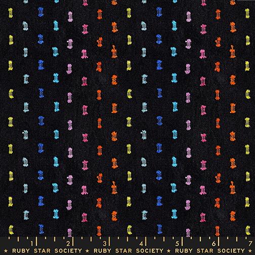 Warp Weft Mystic Fable Black RS4128 15 Ruby Star - Happy Little Quilt Shop