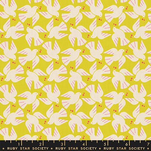 Lofi Linens Citron RS1131 19CL Ruby Star#1 - Happy Little Quilt Shop