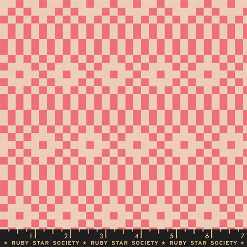 Lofi Linens Neon Coral RS1136 17CL Ruby Star#1 - Happy Little Quilt Shop