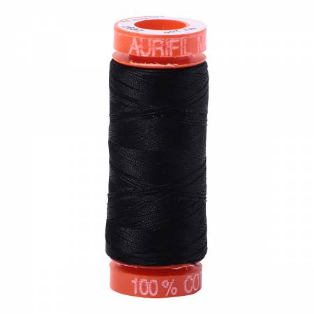 Aurifil Mako Cotton Thread 50wt 220yds Black - Happy Little Quilt Shop
