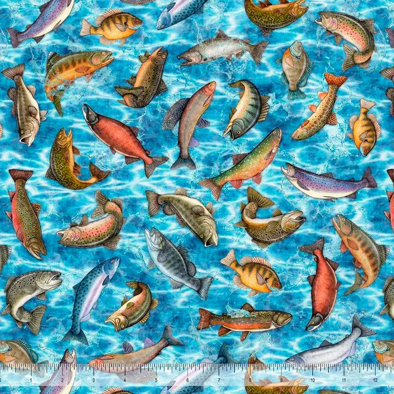 ALL MICHIGAN SHOP HOP 2026 - FISH - LT BLUE - Happy Little Quilt Shop